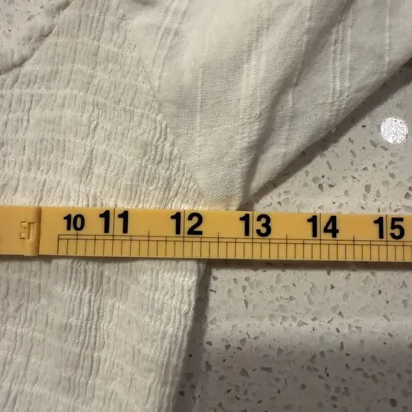 Free People White Picnic Mini Dress Cotton Smocked Puff Sleeve Coquette Cottage - Picture 8 of 9